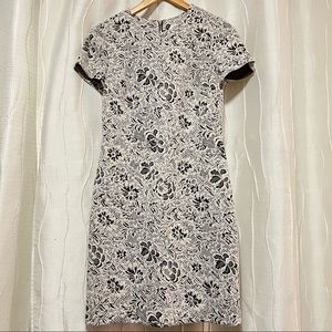 Calvin Klein White and Gray Floral Dress. Size 4.